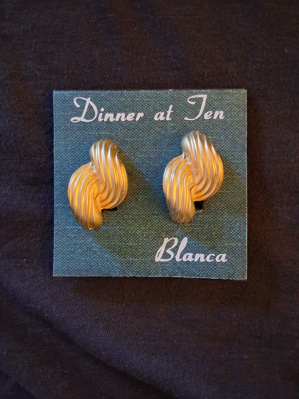 Dinner at Ten Blanca Gold-Tone Swirl Clip Earrings